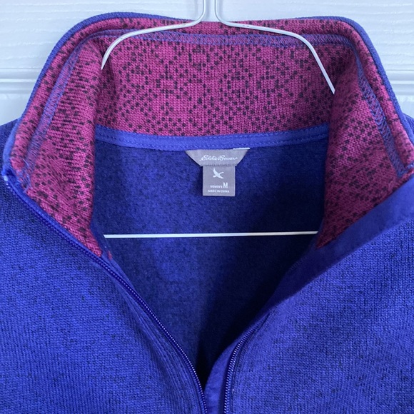 Eddie Bauer 1/4 Zip fleece Jacket with contrasting collar. Women’s Size M - Picture 3 of 6